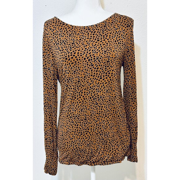 Ann Taylor Women Size L Wool Blend Animal Print Sweater Bohemian Timeless - Picture 1 of 9